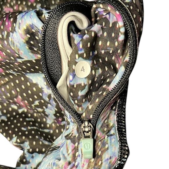 Lululemon All Sport Crop Floral Sport Tranquil Blue Multi Leggings w Pocket Sz 4 - Picture 6 of 6